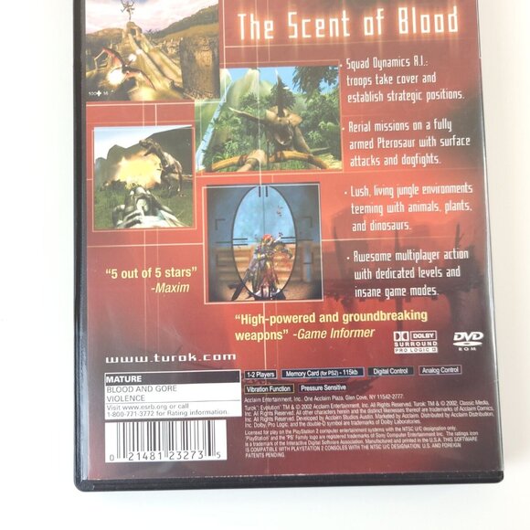 Turok Evolution Sony PS2 PlayStation 2 Disc Case Manual Tested Working 2002 - Picture 6 of 14